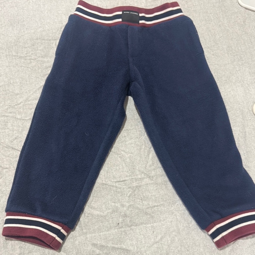 Marc Jacobs Blue and Red Joggers with Striped Cuffs